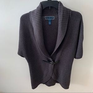 Karen Scott Cardigan Sz M Gray Shawl collar